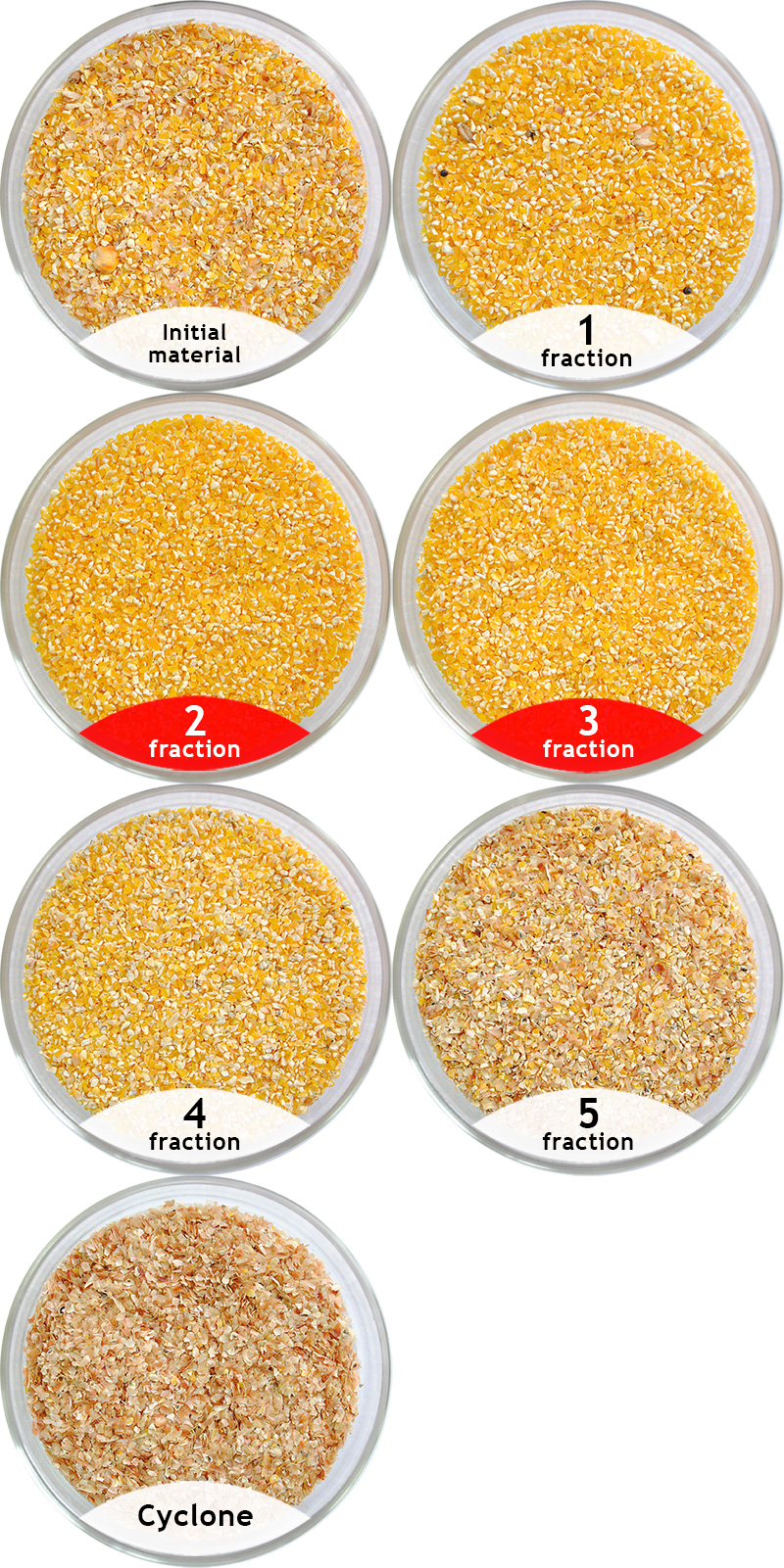 Calibration of maize cereal, calibration of cornmeal