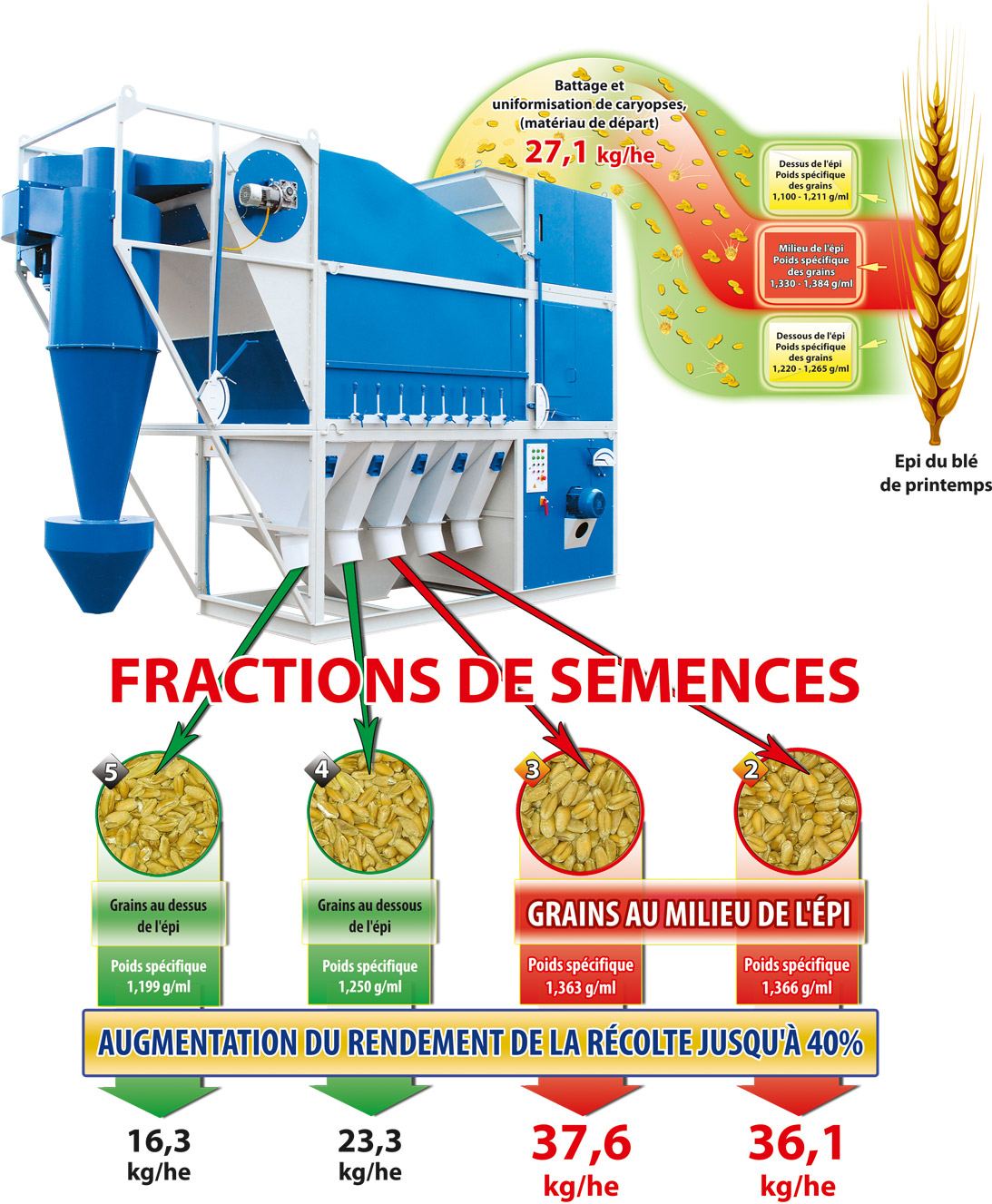 Schéma de procédé de la production des semences à l’aide de l’épépineuse CAD